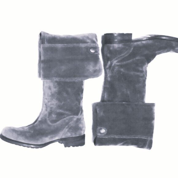 Franco Sarto black wide-calf over-the-knee pull-on genuine suede boots, US 9.5 - Picture 3 of 5